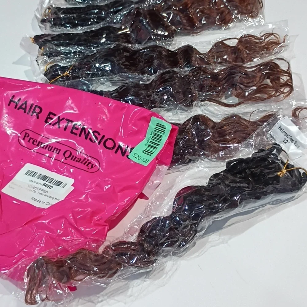 Deep Wave Crochet Hair 12” Pre Looped Braids 7‎ Packs